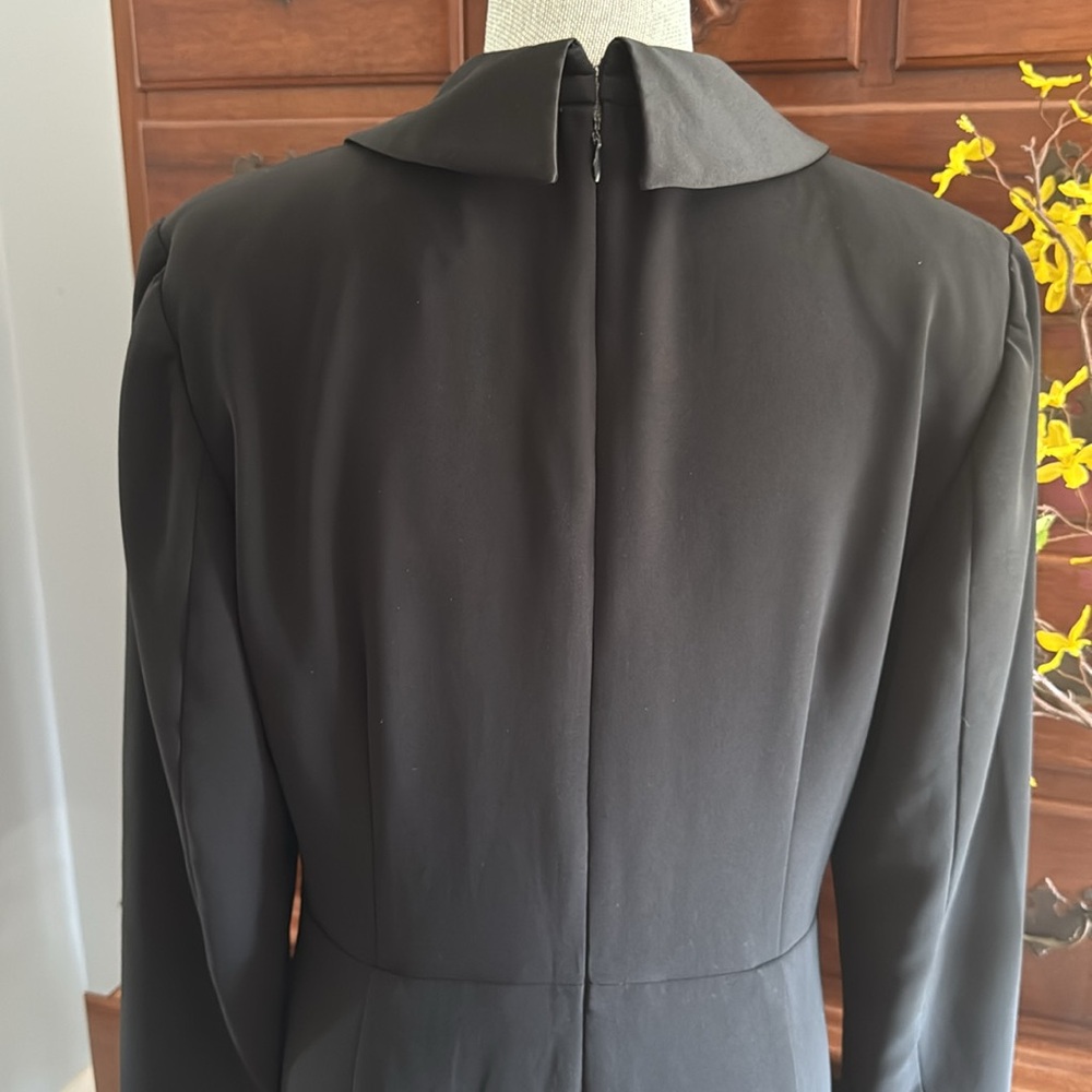 Lauren Ralph Lauren Crepe Long-Sleeve Black Gown Size 12 NWT - Picture 9 of 13